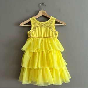 Disney Store Beauty and the Beast Belle Dress Yellow Gold Princess Girl 4T